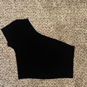 Garage Black One-Shoulder Crop Top